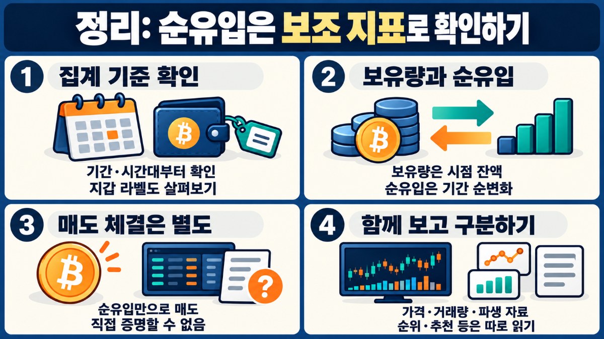 정리: 순유입은 보조 지표로 확인하기